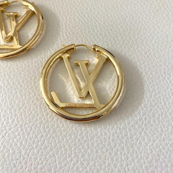 Luis Vuitton Logo Hoop Earrings - Picture 2 of 4